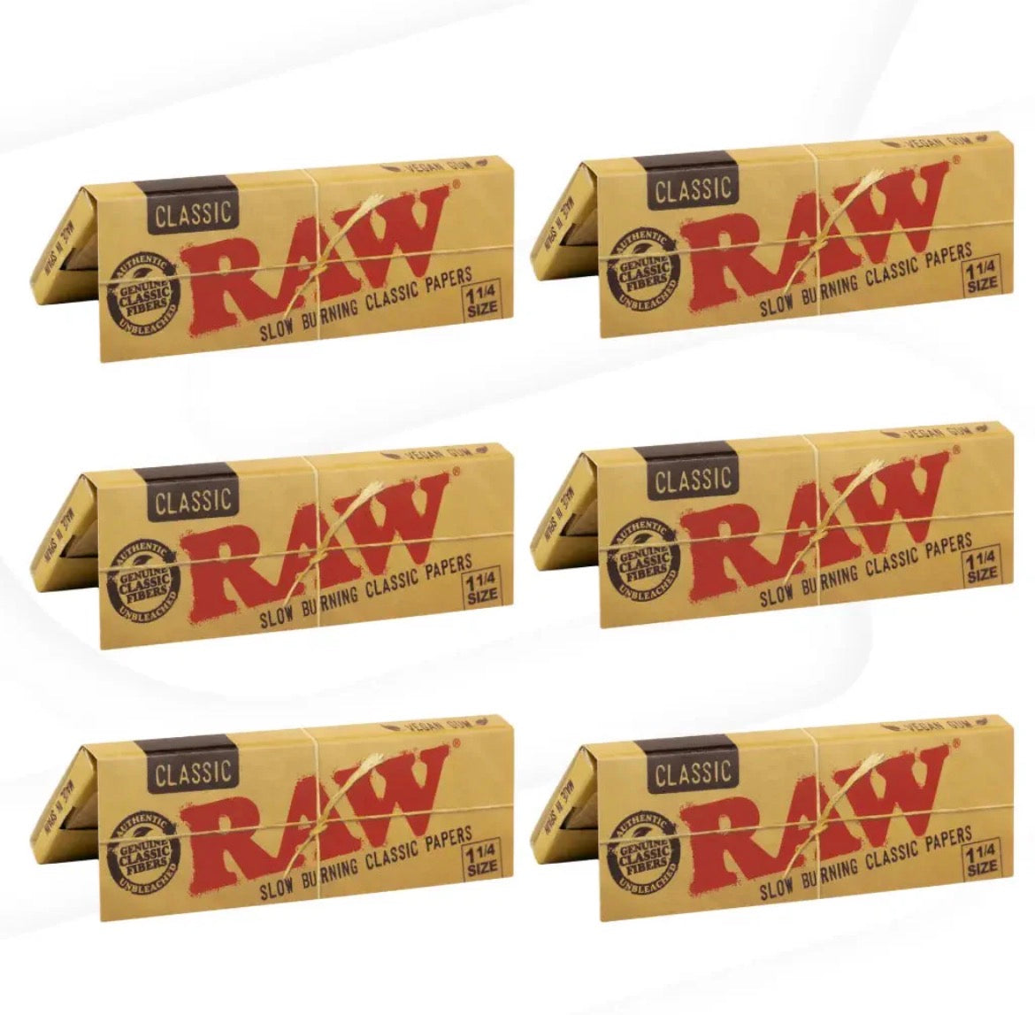 6 Pack raw tobacco papers
