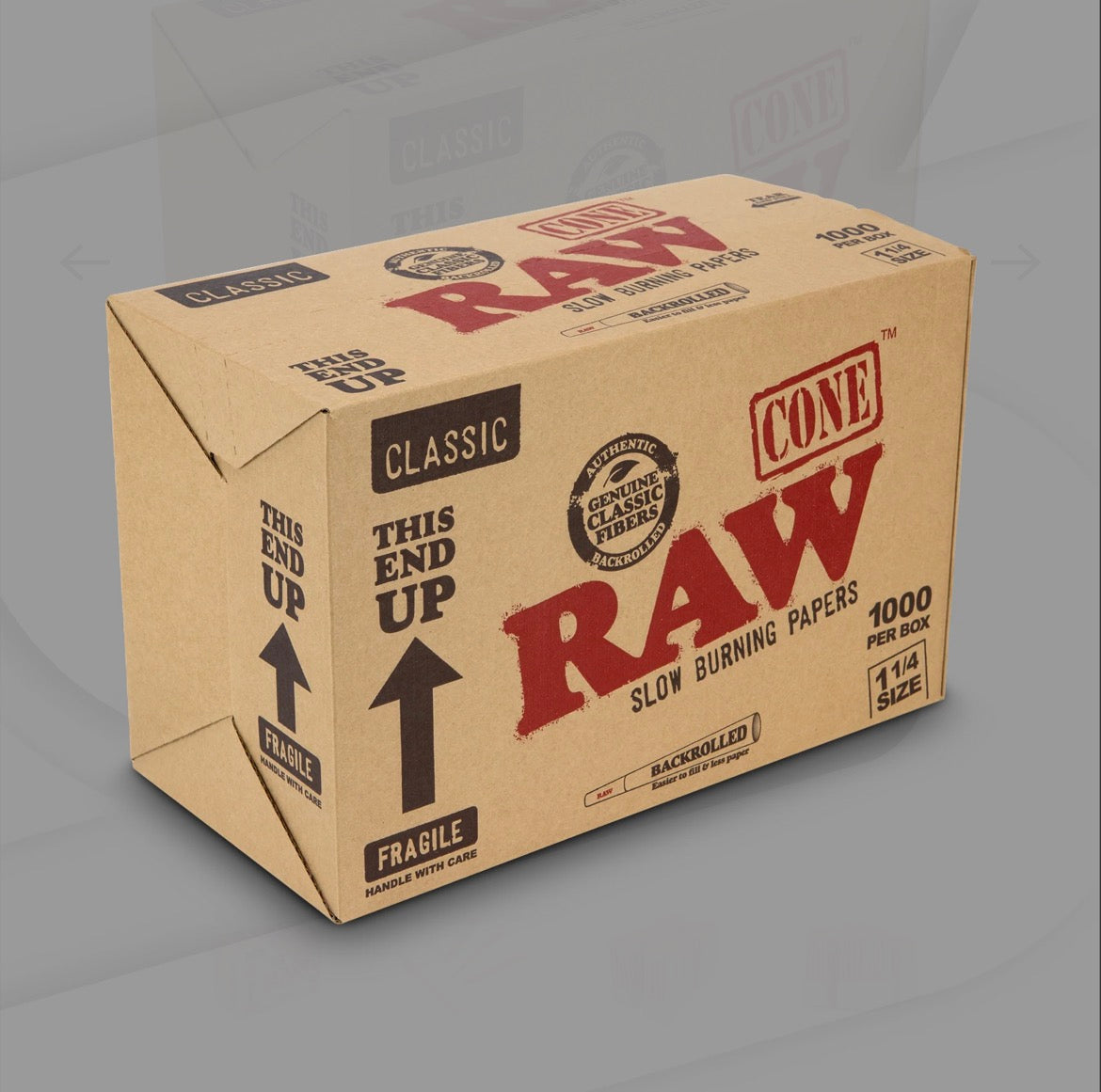 RAW CLASSIC 1¼ CONES | BULK BOX | 1000 CONES